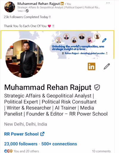 23k Followers on Linkedin