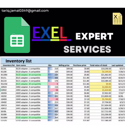 I will be your creating spreadsheet