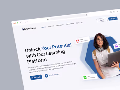 BrightSteps: Modern EdTech Landing Page Design