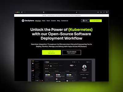 Landing page design for DevSphere :: Behance