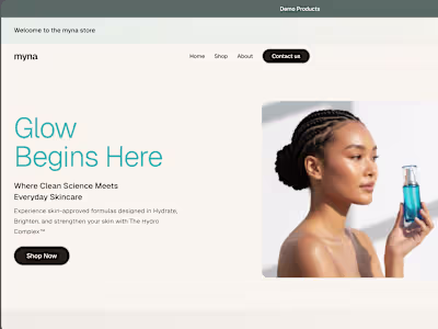 eCommerce Fullstack Application - Visit Myna Skincare Watch ...