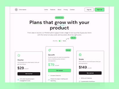 Working on a pricing page