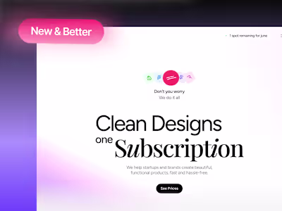 Subscription-Based Design Agency Website Template (Framer)