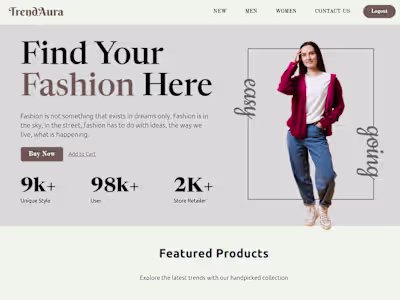 Trend Aura Fashion Store Ecommerce Platfrom