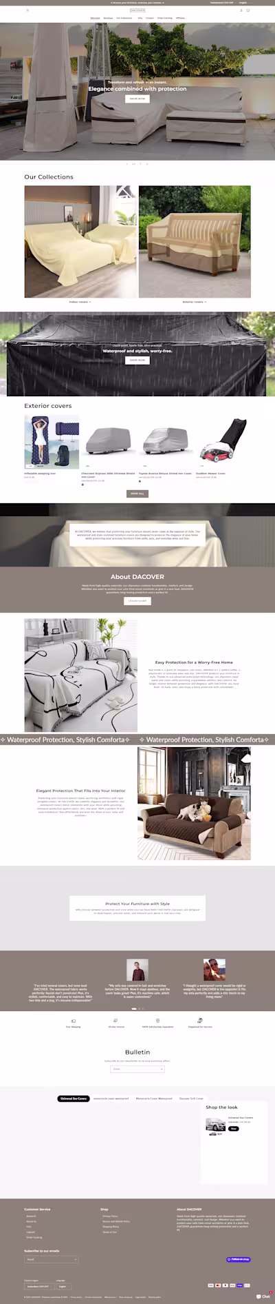 DACover Shopify Store Design