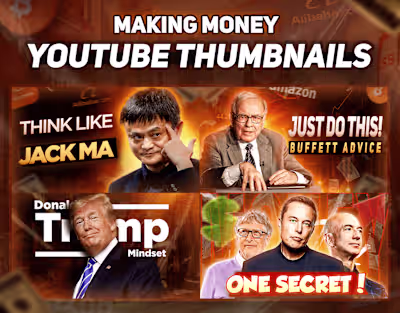 Making money YouTube thumbnails on Behance