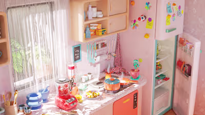 Stylized 3D Kitchen Scene