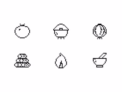 Whipped up some icons in the pixelated style.