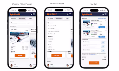 Mobile app for e-commerce ski