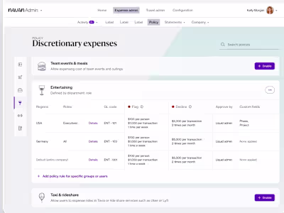 Expense Management - Admin Dashboard and Control Panel UX