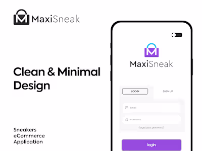 MaxiSneak Mobile app design