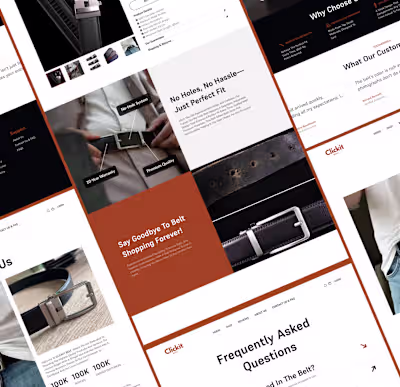 Clickit belt website design concept