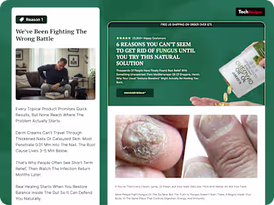 High-converting listicle LP designed for RESILIA brand.