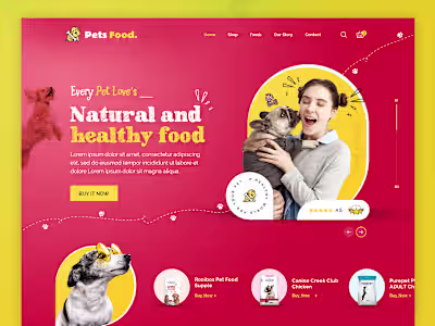 Dog food landing page