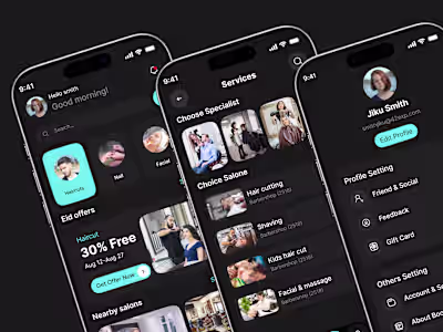 AI Barber Booking Mobile App Concept