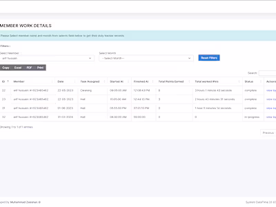 Check in Checkout system