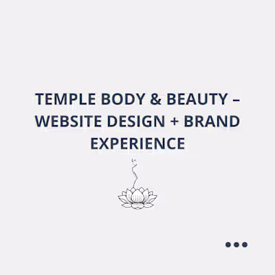 Temple Body & Beauty Brand Site Design