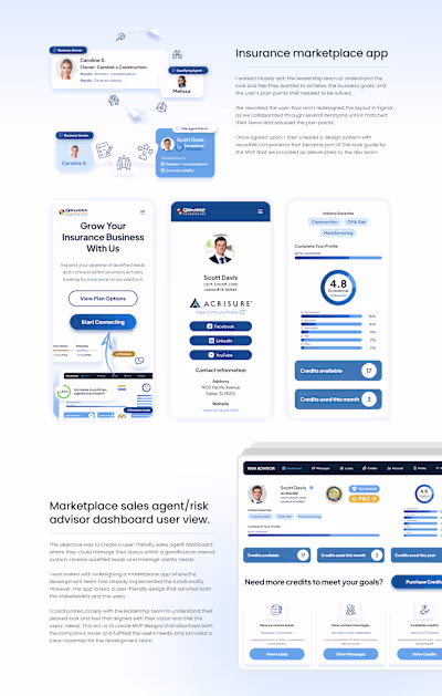 Insurance marketplace platform app redesign