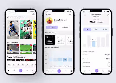 Mobile Game Streaming App UI/UX