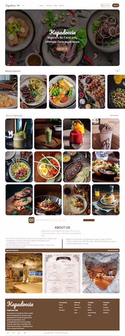 Restaurant web Landing page design