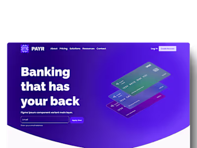 Banking UI UX Web Design Landing Page