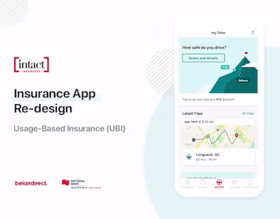 Intact insurance - Usage Based Insurance - App Redesign