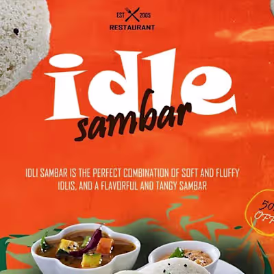 Tasvir on Instagram: “Idle sambar poster design
.
.
.
#southind…