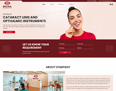 Ophthalmic & Lens Website Design and WordPress