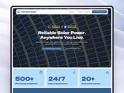 Horizon Grid 🌐 | Off-Grid Solar Website Design