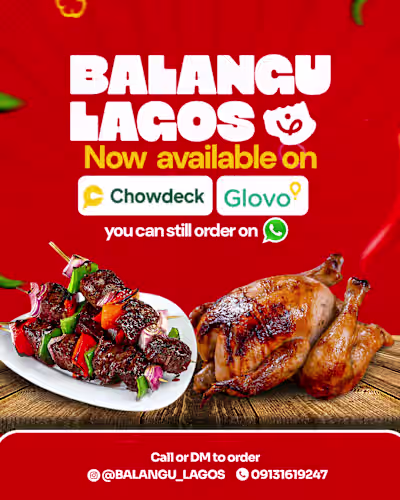 Flyer design for a food brand in the heart of Lagos.