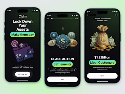 Crypto and Finance Wallet Onboarding Mobile App Design