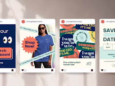 Graphic Design and Social Media Content for Rising Tide Society