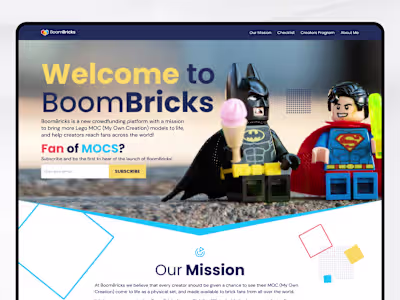 BoomBricks – Crowdfunding Landing Page