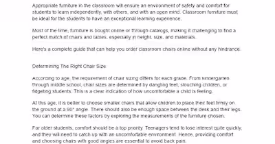 Classroom Chair Ordering Guide