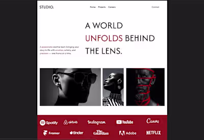 Studio Landing Page