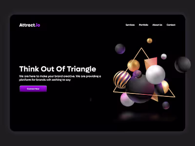 Attract.io Landing page UX/UI design for design agency