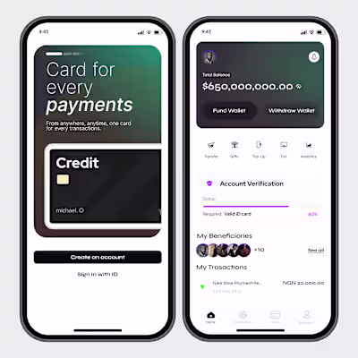 Payment/Fintech App UI Design