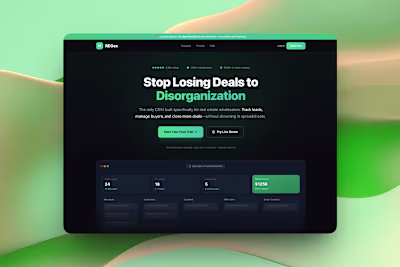 High-Converting SaaS Landing Page for Real Estate CRM