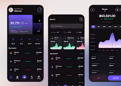 Crypto Wallet App UI UX