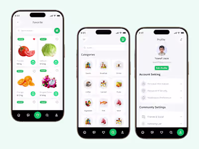 Grocery Shopping Mobile App UI/UX Design
