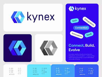 Hexagon, Geometric, Modern Tech K letter logo branding Identity