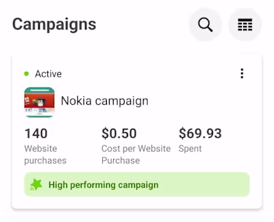 High-Performing Facebook Campaign