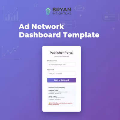 Ad Network Publisher Dashboard
Automated publisher