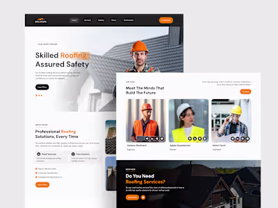 Roofing landing page Website Design
