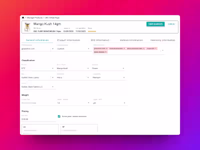 SKU Management module redesign (B2B SaaS project)
