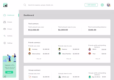 Expense handling web app