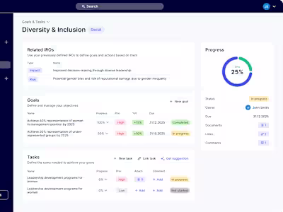 B2B SaaS Goals & Task Management New Module Design