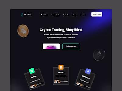ChainFlow – Crypto Trading, Simplified. A sleek, dark-mode W...