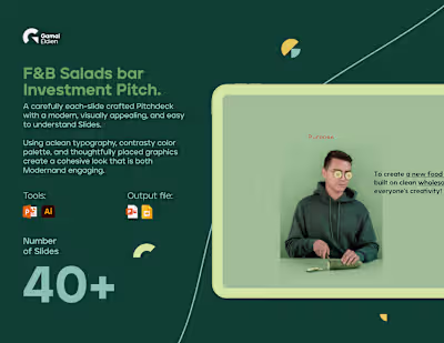 F&B Salads bar Investment Pitch deck | Powerpoint