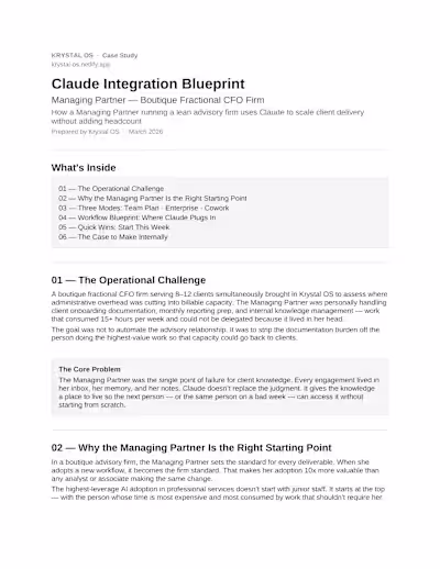 Claude Integration Blueprint — Fractional CFO Firm